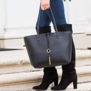 Halogen Noble Black suede over the knee boots
